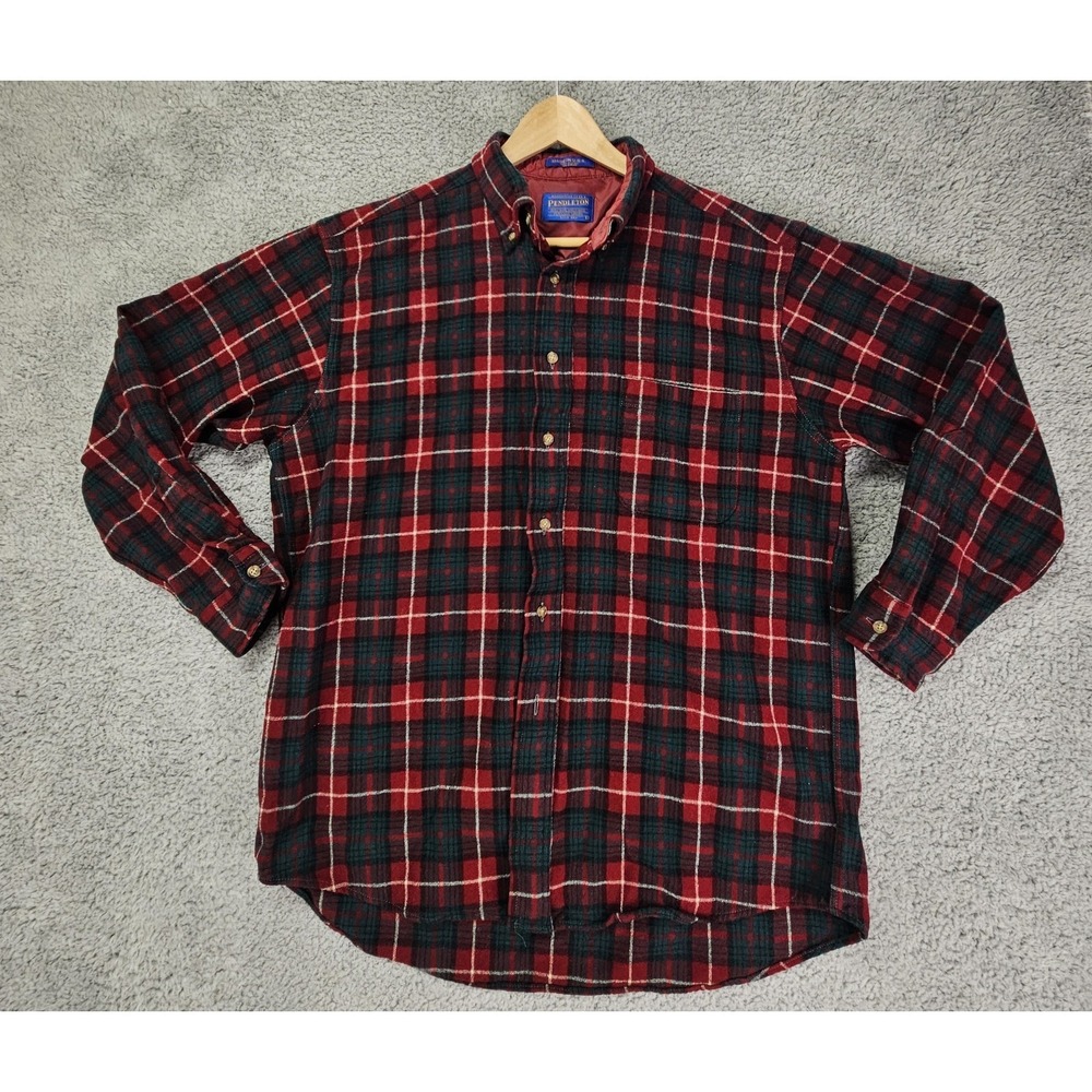 Pendleton Women's Wool Shirt L Stewart of Bute Tartan Plaid USA Vintage